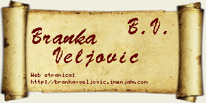 Branka Veljović vizit kartica